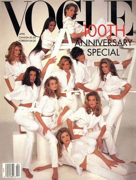 90's super models Best White Jeans, Stars D'hollywood, Women In White, Tatjana Patitz, Niki Taylor, Nadja Auermann, Vogue Vintage, Vogue Magazine Covers, Stephanie Seymour