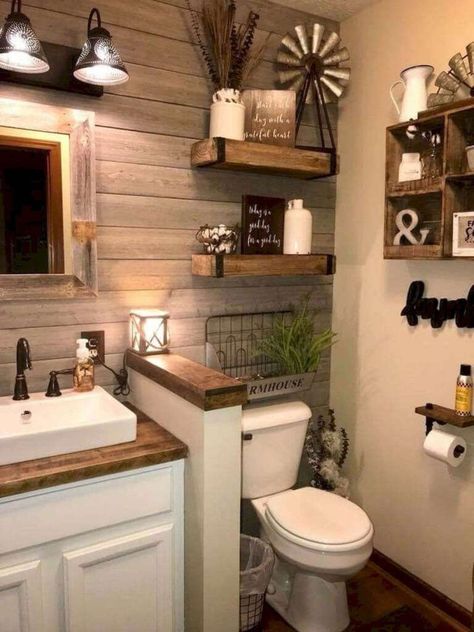 Farmhouse Bathroom Remodel, Farmhouse Bathroom Decor Ideas, Bathroom Farmhouse Style, Casa Country, Rustic Bathroom Decor, Modern Farmhouse Bathroom, Rustic Bathrooms, Farmhouse Bathroom Decor, Rustic Bathroom