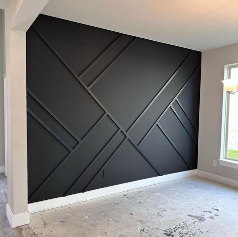 Feature Wall Bedroom, Black Accent Walls, House Wall Design, Accent Wall Designs, Accent Walls In Living Room, House Wall, Black Wall, Decor Home Living Room, Home Design Decor