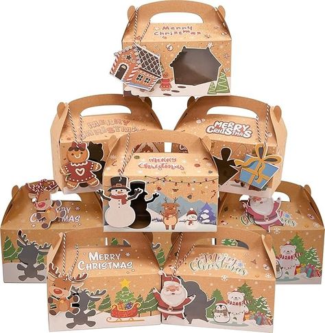 Amazon.com: OurWarm 12 Packs Christmas Cookie Boxes, Holiday Bakery Gift Boxes with Window and Tags, Kraft Cupcake Boxes Tins, Food Cookie Containers for Gift Giving, Christmas Party Favor Fits 20 Cookies : Health & Household Cookie Containers, Christmas Cookie Boxes, Cookie Gift Boxes, Amazon Christmas Gifts, Christmas Cookies Gift, Cookie Container, Cookie Boxes, Amazon Christmas, Holiday Cupcakes