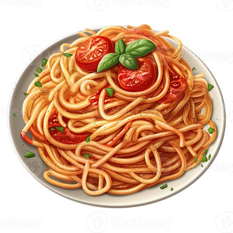 Delicious Italian Food Clipart. Cartoon Spaghetti Illustration. Generative AI Noodles And Tomatoes, Cartoon Spaghetti, Pasta Cartoon, Noodles Cartoon, Spaghetti Illustration, Pasta With Clams, Spaghetti Art, Dnd Food, Anime Rpg