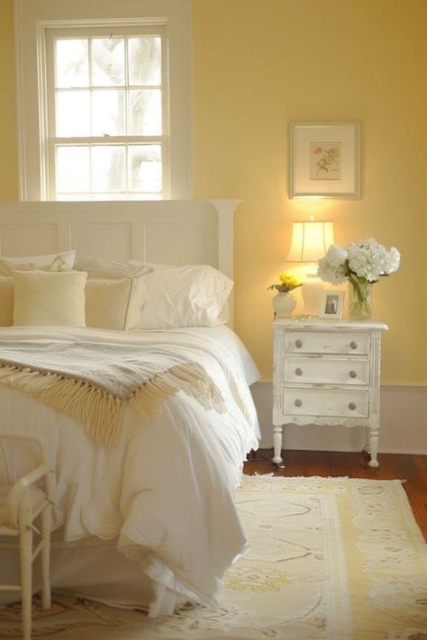 Pastel Yellow Bedroom Walls, Pale Yellow Bedroom Walls, Pale Yellow Room, Pastel Yellow Room, Pale Yellow Bedroom, Cream Bedroom Walls, Pale Yellow Bedrooms, Light Yellow Bedrooms, Yellow Bedroom Paint