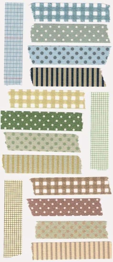 Different Patterns, Washi, Dots, Stripes, Fabric, White