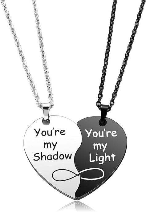 Zysta Personalized Heart Puzzle Matching Necklaces for Couples Boyfriend Girlfriend Women Men Couples Necklace Pendant Engraved Stainless Steel Yinyang Pendant Jewelry Gift Set | Amazon.com Necklaces For Couples, Relationship Jewelry, Matching Jewelry For Couples, Matching Necklaces For Couples, Couples Necklace, Bff Jewelry, Best Friend Bracelets, My Shadow, Heart Puzzle