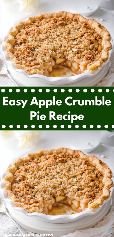 Craving a sweet and easy dessert? This Apple Crumble Pie Recipe is the ultimate comfort food, with its warm apple filling and crispy topping, making it an ideal treat for weekend gatherings or cozy family dinners. Apple Pie Crumble Topping, Pie Crumble Topping, Apple Crumb Pie Recipe, Apple Crumble Pie Recipe, Easy Apple Crumble, Apple Crumb Pie, Apple Crumble Pie, Crumble Pie, Apple Crumb