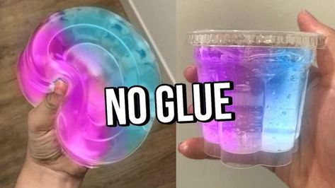 One Ingredient Slime, Slime With Out Glue, 1 Ingredient Slime, Slime Without Glue, Water Slime, Fluffy Slime Recipe, Glue Slime, Making Fluffy Slime, How To Make Water