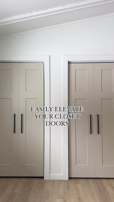 Laundry Closet Update, Hi Fold Closet Doors, Remove Closet Doors Ideas Entry Ways, French Doors Closet Bedroom, Closet Doors Color Ideas, How To Upgrade Closet Doors, Diy Tri Fold Closet Doors, Organic Modern Closet Door, Closet Laundry Room Ideas Double Doors