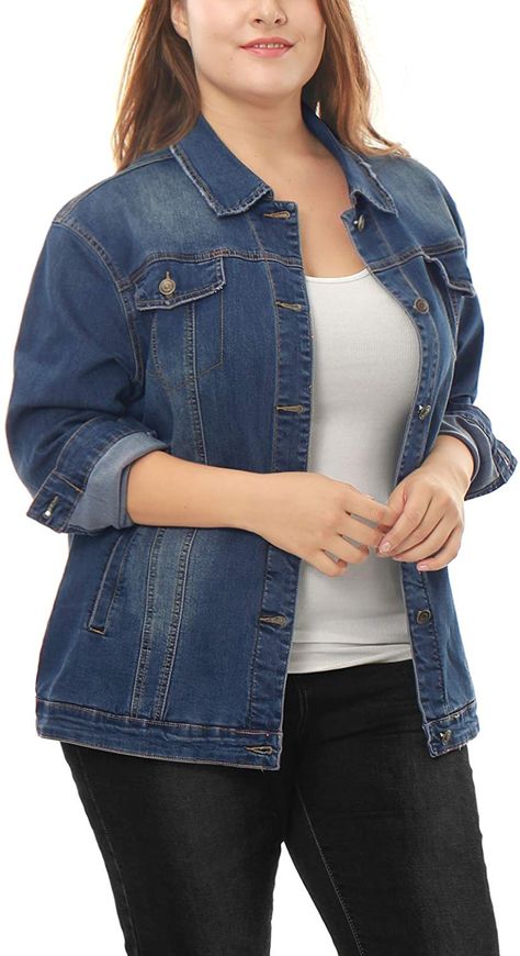 Jacket Outfit Women, Jean Jacket Outfits, Jacket With Pockets, Jean Jacket Women, Plus Size Outerwear, Denim Trends, Denim Jacket Women, Washed Denim, Denim Jackets