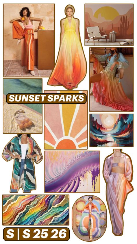 S | S 25 26 Fashion Print Moodboard Moodboard Art, Product Development Design, Fashion Trending Moodboard, Pantone Trends, Saffron Orange, Print Design Trends, Summer Prints Fashion, Fashion Trend Forecast, Print Design Fashion