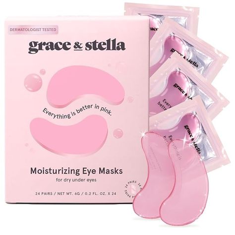 Amazon.com: grace & stella Award Winning Under Eye Mask (Pink, 24 Pairs) Reduce Dark Circles, Puffy Eyes, Undereye Bags, Wrinkles - Gel Under Eye Patches - Birthday Gifts for Women - Vegan Cruelty-Free Self Care : Beauty & Personal Care Best Eye Patches, Under Eye Masks, Wife Day, Undereye Bags, Skincare Wishlist, Gift For Self, Winter Wishlist, Wishlist Christmas, Feeling Alive