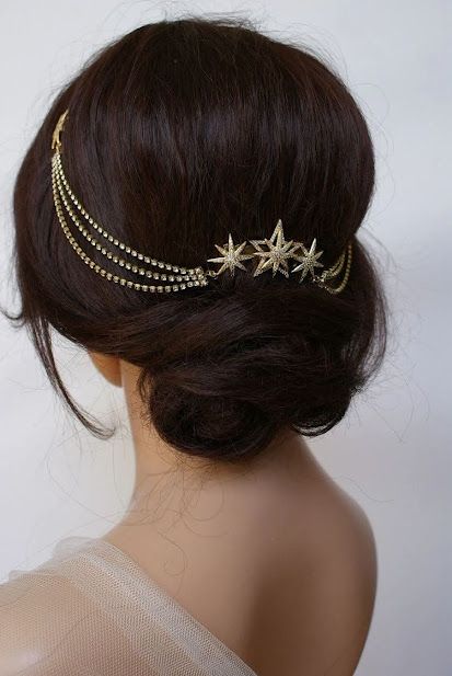 Hair Chain Wedding, Boho Waves, Hair Chain, Wedding Hair Head Piece, Wedding Hair Jewelry, Bridal Hair Headpiece, Hair Chains, Gold Luxury, Star Hair