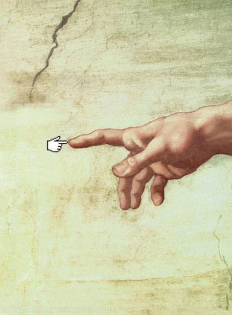 //// Appropriation Art, The Creation Of Adam, Internet Art, 강아지 그림, 카드 디자인, Art Parody, 8 Bit, Funny Art, New Media