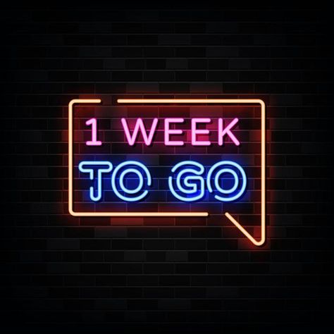 1 week to go neon signs Premium Vector | Premium Vector #Freepik #vector #sale #light #marketing #promotion One Week To Go Countdown, 1 Week To Go Countdown, 15 Days To Go Countdown, Church Poster Design, Church Poster, Birthday Stuff, Premium Vector, Adobe Photoshop, Graphic Resources