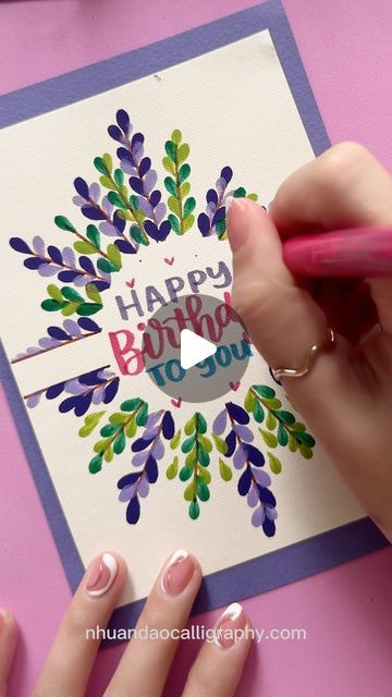 Nhuan Dao✨Calligraphy & Lettering❤️ on Instagram: "Birthday Gift Card | Handmade Card Easy 🎂
.
.
.
🌟FREE Gift For You:
Do u Want to Try Your Hand at Brush Lettering and Calligraphy? Download This FREE Chapter : “How to Practice & Master 10 Basic Strokes” From the Workbook: “The 21-Day Brush Lettering”.
👉You Can Find The Link in My Bio or Visit: nhuandaocalligraphy.com
.
.
.
#HandmadeCards #Happybirthday #happybirthdaycard #cardmaking #personalizedgifts
#NhuanDaoCalligraphy #Calligraphy
#BrushLettering #ModernCalligraphy #HandLettering #Lettering #Handwriting #DIYBirthdayCard
#Handmade #DIY #artreels #reels" Birthday Greetings Handmade, Birthday Cards Diy Friend, Birthday Easy Cards, Birthday Card Easy Diy, Funny Birthday Drawing Ideas, Handmade Card Birthday, Birthday Day Cards Handmade, How To Make A Cute Birthday Card, Birthday Gift Cards Diy