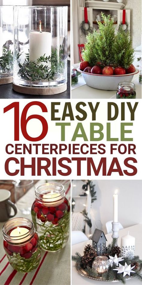 Christmas Candle Table Decorations, Centrepieces For Christmas Table, Christmas Table Decorations Diy Easy, Easy Christmas Table Centerpieces Simple, Christmas Banquet Table Centerpieces, Center Piece For Christmas Party, Easy Holiday Centerpieces For Tables, Simple Holiday Centerpieces Easy Diy, Diy Christmas Centrepiece Ideas