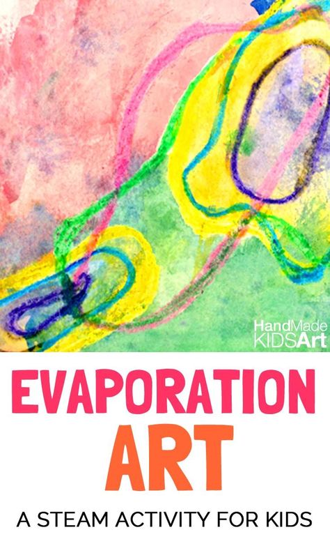 Evaporation Art A Preschool STEAM Activity Water Cycle Art Preschool, Water Exploration Preschool, Preschool Water Study, Sunny Preschool Activities, Water Cycle Preschool Activities, Water Art Preschool, Water Activities For Kids Preschool, Water Study Creative Curriculum, Preschool Water Theme