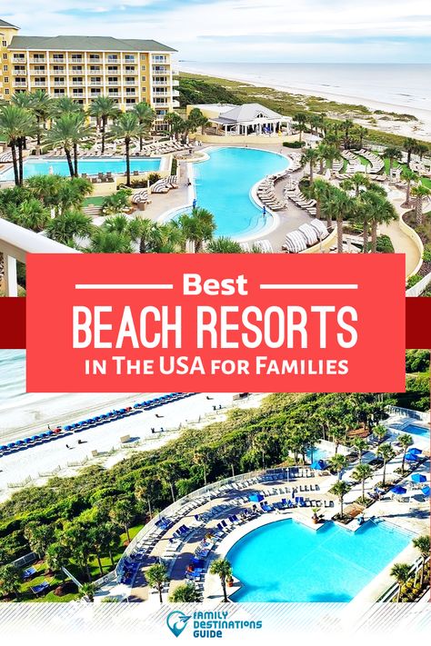 Want ideas for a family beach vacation in the USA? We’re FamilyDestinationsGuide, and we’re here to help: Discover the USA's best beach resorts for families - so you get memories that last a lifetime! #beachvacation #familyvacation Usa Vacation Destinations, Resorts Usa, Us Beach Vacations, Resorts For Kids, Best Family Beaches, Best Family Resorts, Vacations In The Us, Family Vacation Spots, Family Beach Trip