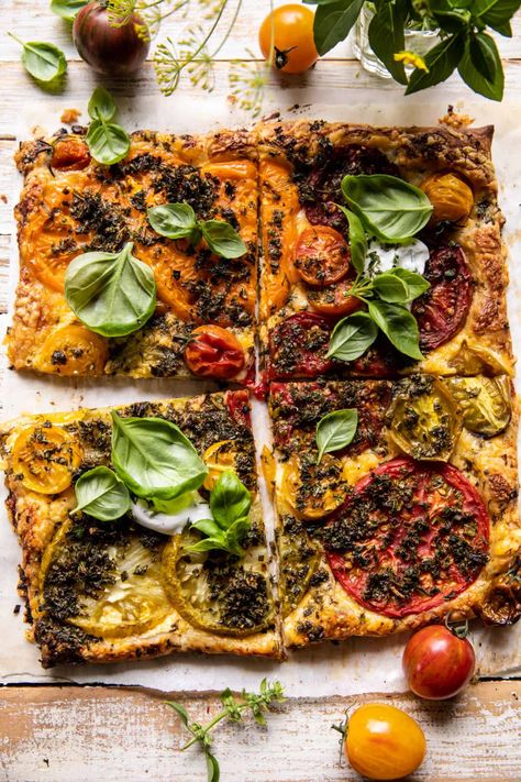 Roasted Tomato Cheddar Tart with Ranch Seasoning | halfbakedharvest.com Tomato Cheese Pie Half Baked Harvest, Half Baked Harvest Puff Pastry, Hobby Baking, Tarts Savory, Heirloom Tomato Recipes, Tomato Harvest, Baked Pizza, Half Baked Harvest Recipes, Homemade Ranch Seasoning