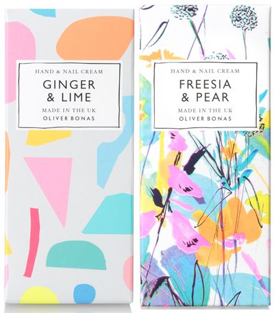 print & pattern: NEW SEASON - oliver bonas Watercolour Packaging Design, Watercolour Packaging, Trendy Packaging, Watercolor Packaging, Kids Branding Design, Pattern Packaging, Soap Packaging Design, Flower Print Pattern, Fruit Packaging