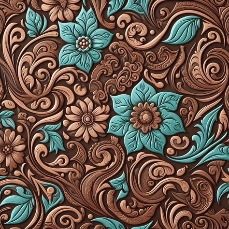 Western Boho Background Wallpapers, Western Aesthetic Turquoise, Teal Western Wallpaper, Western Tooling Tattoo, Western Phone Wallpaper, Turquoise Tattoo, Southwest Wallpaper, Png Wallpapers, Western Logo