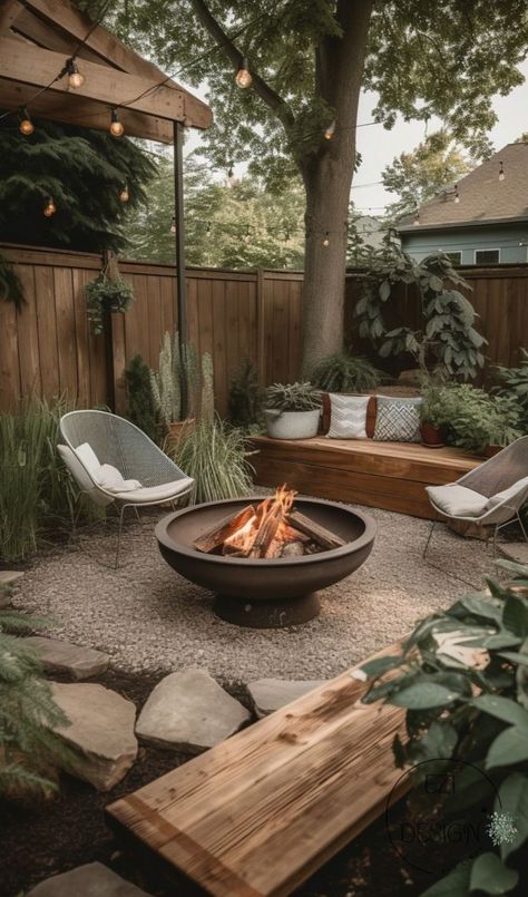 Ohio House, Backyard Remodel, Backyard Inspo, Outdoor Decor Backyard, Backyard Makeover, Backyard Patio Designs, Back Garden, Outdoor Fire, Outdoor Fire Pit