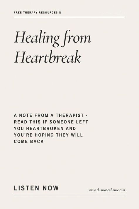 The Truth About Heartbreak, Get Over Heartbreak, They Will Come Back, Come Back Quotes, Getting Over Heartbreak, Healing From A Breakup, Getting Over Someone, Relationship Therapy, Therapy Resources