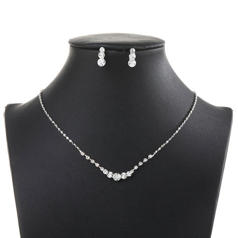 Women's/Couples'/Ladies' Beautiful/Classic/Elegant/Fashionable/Simple Alloy With Irregular Rhinestone Jewelry Sets (011275651) Silver Prom Jewelry, Silver Bridesmaid Jewelry, Prom Necklaces, Silver Bridesmaid, Rhinestone Jewelry Set, Prom Jewelry, Bridesmaid Jewelry Sets, Silver Jewellery Sets, Wedding Bridal Jewellery