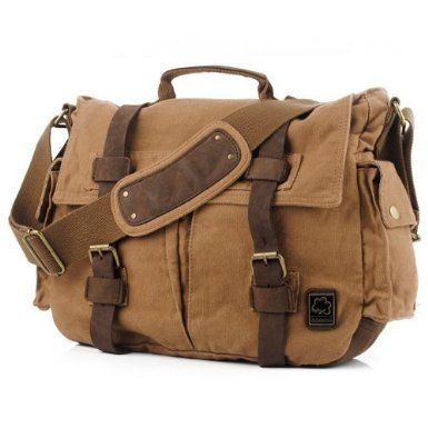 Koolertron New Men Women Cross Body Retro Fashion Causual Style Messenger Canvas Khaki Shoulder Bag School Travel Bag DSLR Camera Canvas bag 36cm X 27cm X 11cm Military Messenger Bag, Canvas Laptop Bag, Vintage Messenger Bag, Rugged Style, Canvas Messenger Bag, Canvas Crossbody Bag, Messenger Bag Men, Vintage Canvas, Ipad Tablet