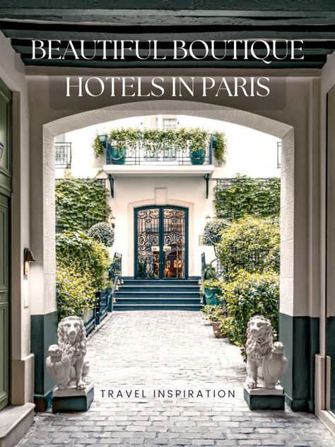 I love a boutique hotel moment, especially in Paris (hidden courtyards, eclectic interior design, views of the Eiffel Tower...the works). At these hotels, you’ll mingle with très chic locals and, dare I say, start to feel like one yourself. Read on for a few of my favorite boutique hotels in Paris, from a chic Right-Bank hideaway to a luxe gem in Saint-Germain-des-Prés. Boutique Hotels Paris, French Boutique Hotel, Best Boutique Hotels In Paris, Paris Boutique Hotels, Farmhouse Kitchen Window, Paris Airbnb, Luxury Hotels Paris, French Hotel, Pink Bathroom Accessories