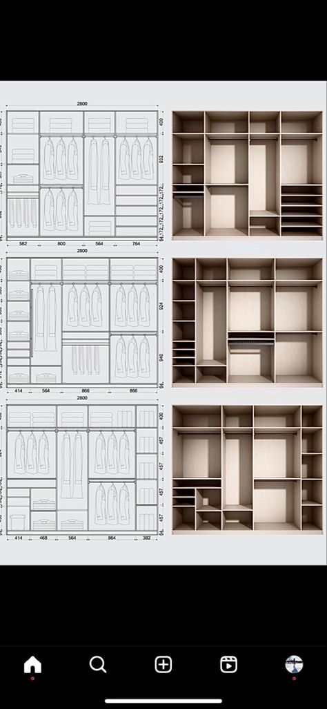 #clothing #interiordesign #interior #içdesign #dolap Wardrobe Inside Design Storage, Wardrobe Inside Design, Wardrobe Internal, Wardrobe Internal Design, Closet Design Plans, Dream Closet Design, Kitchen Layout Plans, Closet Design Layout, Joinery Design