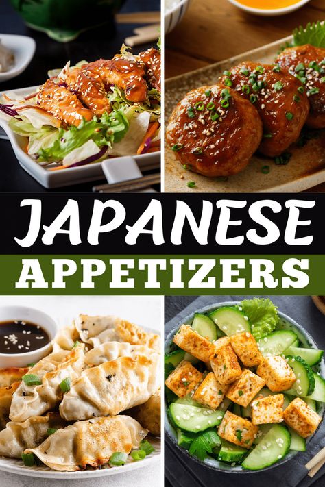 From tofu to edamame to spring rolls, take a culinary trip to Japan with these Japanese appetizers. They're simple, delicious, and so much fun to eat! Japanese Appetizers, Asian Appetizers, Japanese Dinner, Easy Japanese Recipes, Japanese Recipe, Light Appetizers, Favorite Recipes Dinner, Trip To Japan, Japanese Cooking