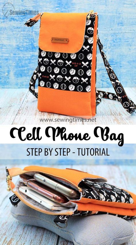 Phone Bag Diy, Phone Bag Pattern, Pochette Portable, Sewing Handbag, Cross Body Bag Pattern, Crochet Hand Bags, Crossbody Bag Pattern, Sewing Machine Projects, Diy Bag Designs