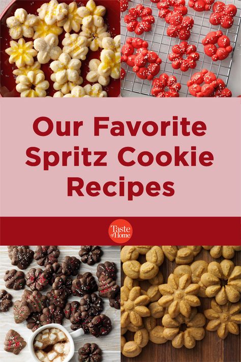 Wilton Cookie Press Recipe, Best Spritz Cookie Recipe, Spritzer Cookies, Spritz Recipes, Chocolate Spritz Cookies, Cream Cheese Spritz Cookies, Spritz Cookie Press, Cookie Press Recipes, Christmas Spritz Cookies