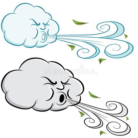 Windy Day Cloud Blowing Wind and Leaves vector illustration Cloud Blowing Wind, Wind Clipart, Drawing Wind, Wind Cartoon, Wind Drawing, Leaves Drawing, Image Cloud, Weather Crafts, Cloud Illustration