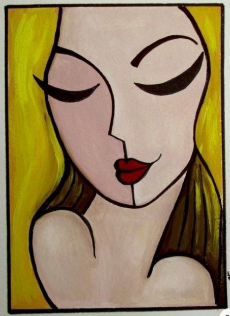 Easy Abstract Art, Tears Art, Cubist Art, Cubism Art, Abstract Face Art, Small Canvas Art, Pop Art Painting, Abstract Faces, Amazing Art Painting