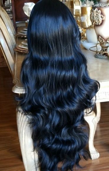 Black Hair With Navy Blue Highlights, Black Navy Hair, Jet Blue Hair, Dark Indigo Hair, Dark Blue Black Hair, Jet Blue Black Hair, Long Dark Blue Hair, Jinx Hair, Jet Black Hair With Highlights