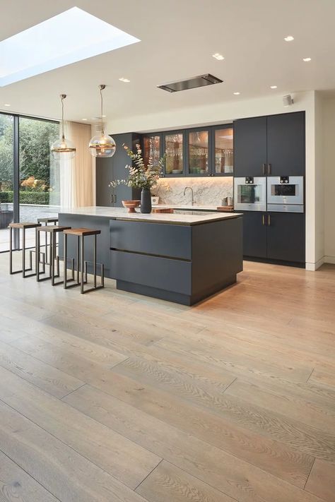 8 Kitchen Flooring Options To Know About | SheerLuxe Kitchen Designers, Kitchen Flooring Options, Open Plan Kitchen Dining Living, Open Plan Kitchen Dining, Kitchen Dining Living, Kitchen And Dining Room, Kitchen Design Plans, Classic Kitchen, Kitchen Inspiration Design