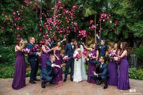 Plum Purple And Navy Blue Wedding, Blue And Purple Bridal Party, Purple And Navy Wedding, Nike Wedding, Lavender Wedding Centerpieces, Navy Wedding Theme, Dark Purple Bridesmaid Dresses, Shawl Lapel Tuxedo, Blue Purple Wedding