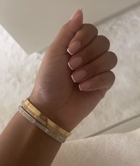 Russian Manicure French Tip, Baby French Nails, Clean Girl Nail Aesthetic, Signature Nails, Short Classy Nails, Square Oval Nails, Blush Pink Nails, Short French Tip Nails, Nails Minimalist