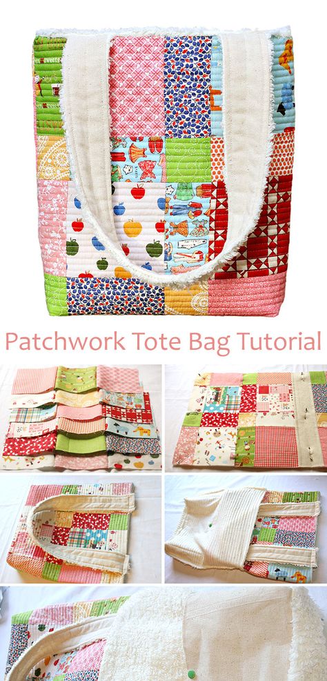 Patchwork Bag Patterns Free, Patchwork Bag Tutorial, Free Quilted Tote Bag Patterns, Sewing A Purse For Beginners, Easy Sew Tote Bag, Quilted Bags And Totes Patterns Free, Beginner Tote Bag Sewing Projects, Easy Sewing Bags For Beginners, How To Sew Patchwork