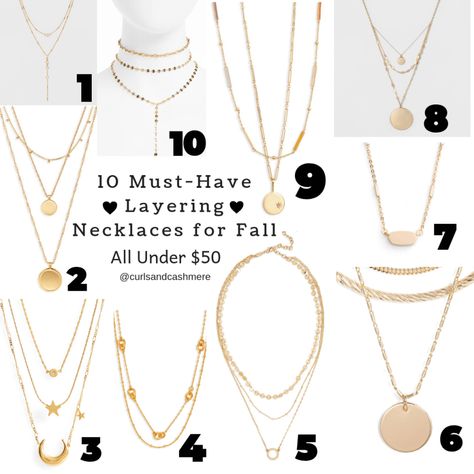 Accessories Layering, Layer Necklace Gold, Layered Gold Necklaces, Necklaces Ideas, Beautiful Lifestyle, Gold Layered Necklace, Inexpensive Jewelry, Blogger Inspiration, Layering Necklaces