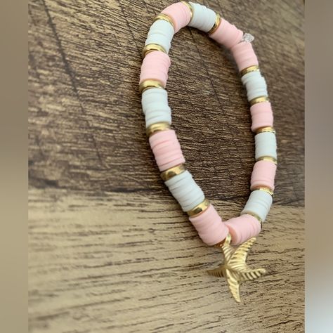 Cute Starfish Cling Bracelet, Handmade All By Myself Cute Starfish, Make Clay Beads, Girly Bracelets, Colorful Bead Bracelets, Clay Bead Necklace, Beaded Braclets, Preppy Bracelets, Homemade Bracelets, All By Myself