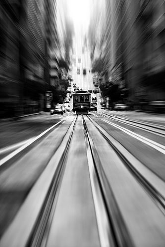 City Photography, Figure Ground, Blur Photography, Photo Star, Black And White City, Motion Blur, Cable Car, Foto Art, Black And White Photo