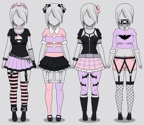 Not mine using as reference thanks! Harajuku Room, Mode Pastel, Pastel Goth Aesthetic, Pastel Punk, Pastel Goth Outfits, Look Grunge, Goth Outfit, Tokyo Street Fashion, Style Indie