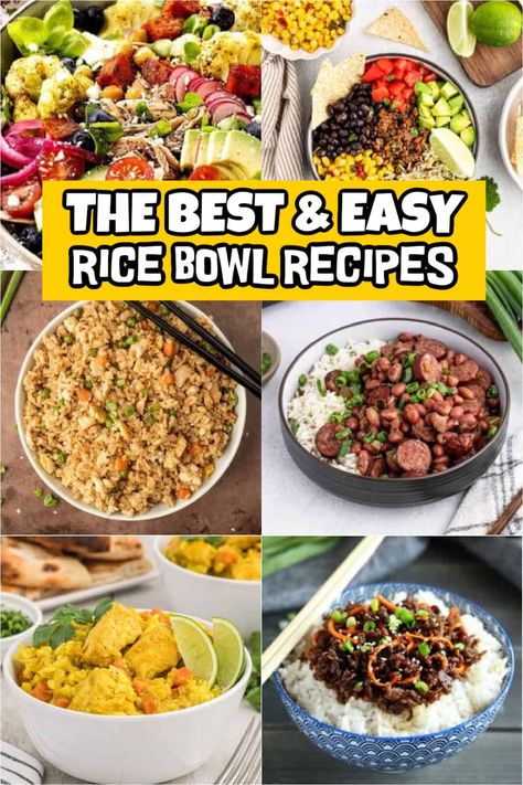 Loaded Rice Bowls, Recipes For Rice Bowls, Rice Lunch Bowls, Beef And Rice Bowl Recipes, Dinner Recipes Rice Bowls, Rice Bowl Dinner Recipes, Diy Rice Bowl, White Rice Bowl Recipes, Simple Rice Bowls