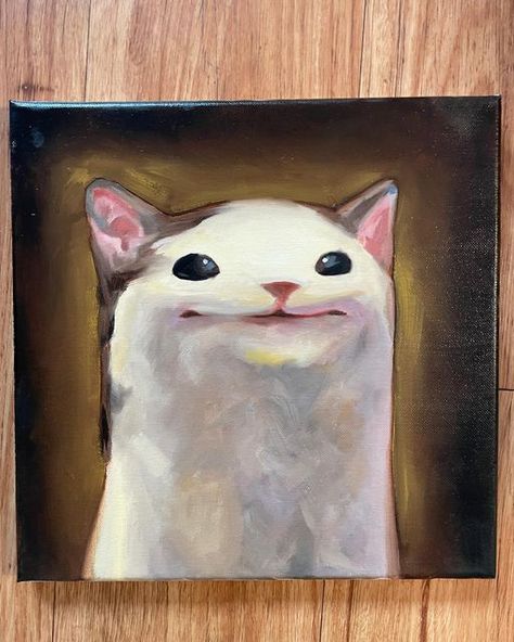 Hannah on Instagram: "Pop cat 2.0!! Swipe for the rest of it! What do you guys think? Originals have sold Prints are available on my website (link in bio) . . . . . #art #cute #painting #artist #artwork #oilpainting #oilpaintings #cat #cats #cutecats #cutecat #catmemes #memes #popcat #oiloncanvas" Cat Pop Art, Pop Cat, Cute Painting, Art With Meaning, Pop Art Drawing, Bio Art, Painting Artist, Cat 2, Art Cute