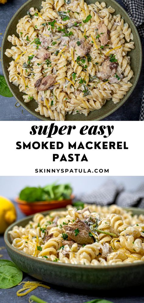 Mackerel Pasta, Blue Cheese Pasta, Vegetarian Lasagne, Spinach Sauce, Fish Pasta, Mackerel Recipes, Smoked Mackerel, Baked Pasta Recipes, Best Pasta Recipes