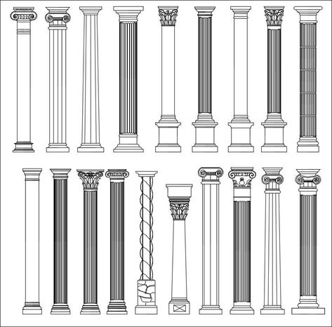 All Architectural decorative blocks V.12 – CAD Design | Free CAD Blocks,Drawings,Details Elevation Pillar Design, Elements Of Architecture, Architectural Structure Drawing, Pillers Designs, Architectural Details Drawing, Pillar Drawings, Autocad Drawing Architecture, Architecture Symbols, Arch Drawing