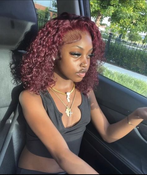 Red Head Hairstyles Black Women, Burgundy Quick Weave Hairstyles, Burgundy Natural Hairstyles, Burgundy Curly Hair Black Women, Deep Wave Bob Wig Side Part, Burgundy Flip Over Quick Weave, Burgundy Wet And Wavy Wig, Burgundy Deep Wave Wig Black Women, Burgundy Hair Black Women Natural