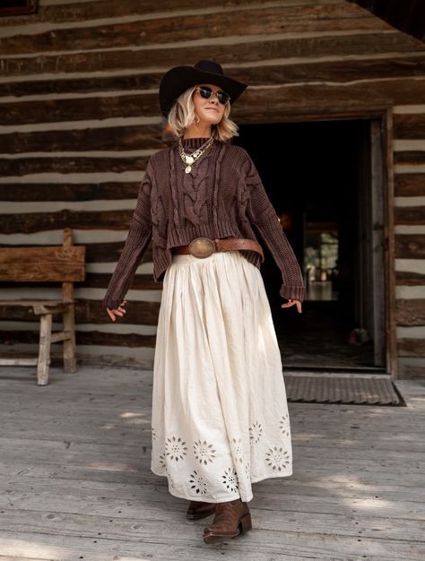 We The Free In A Daze Pullover curated on LTK Thanks Outfits Thanksgiving, Western Chic Winter Outfits, Pancho Outfit Women, Western Style Pictures, Country Cottage Outfit, Witchy Western Outfit, Cold Weather Country Outfits, Western Layered Outfits, Winter Country Outfits Women